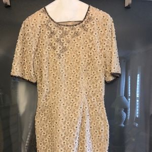 Vintage beaded short sleeve dress